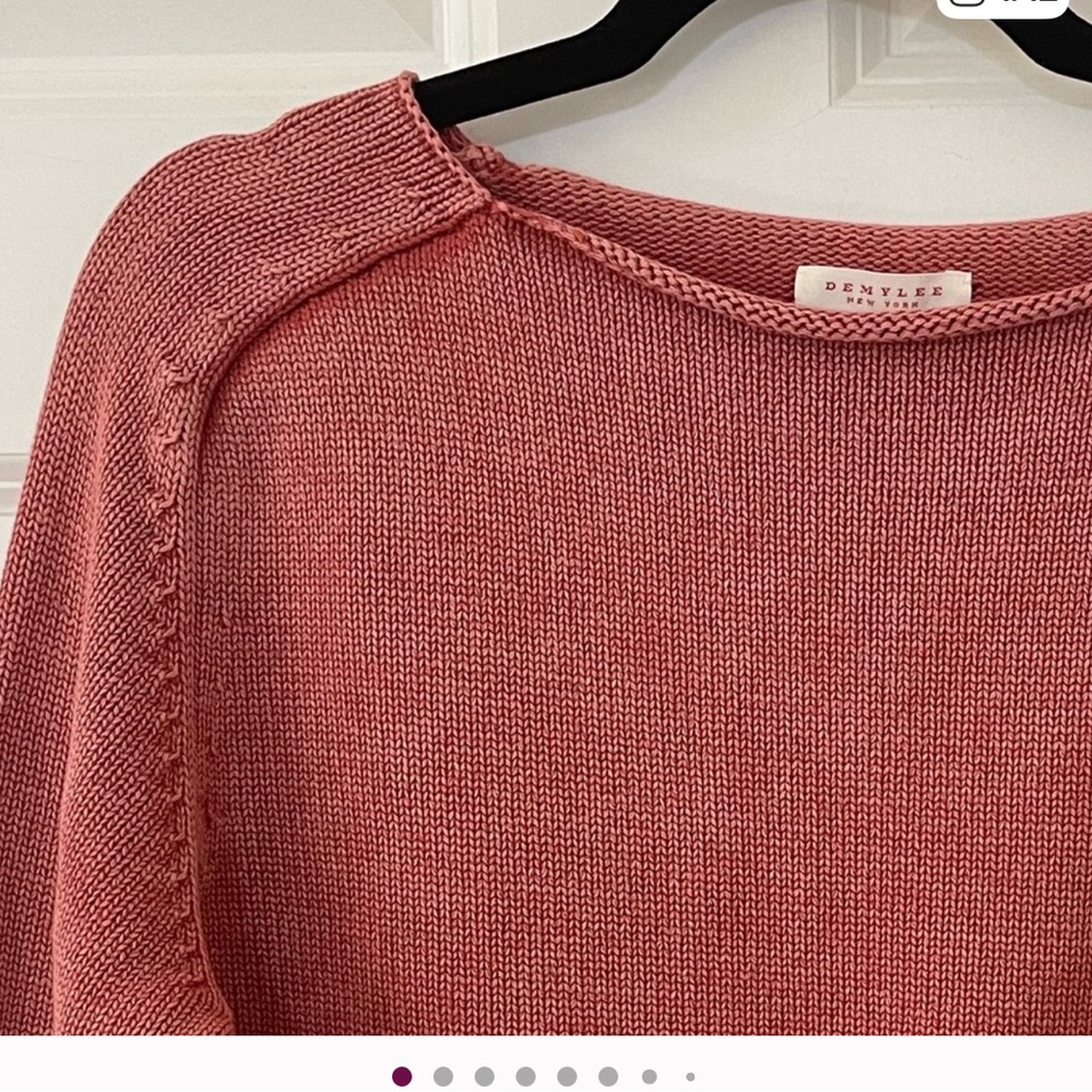 DEMYLEE COCO COTTON SWEATER LKNW SIZE SM PRETTY WASHED RED PINK COLOR. - Picture 3 of 5
